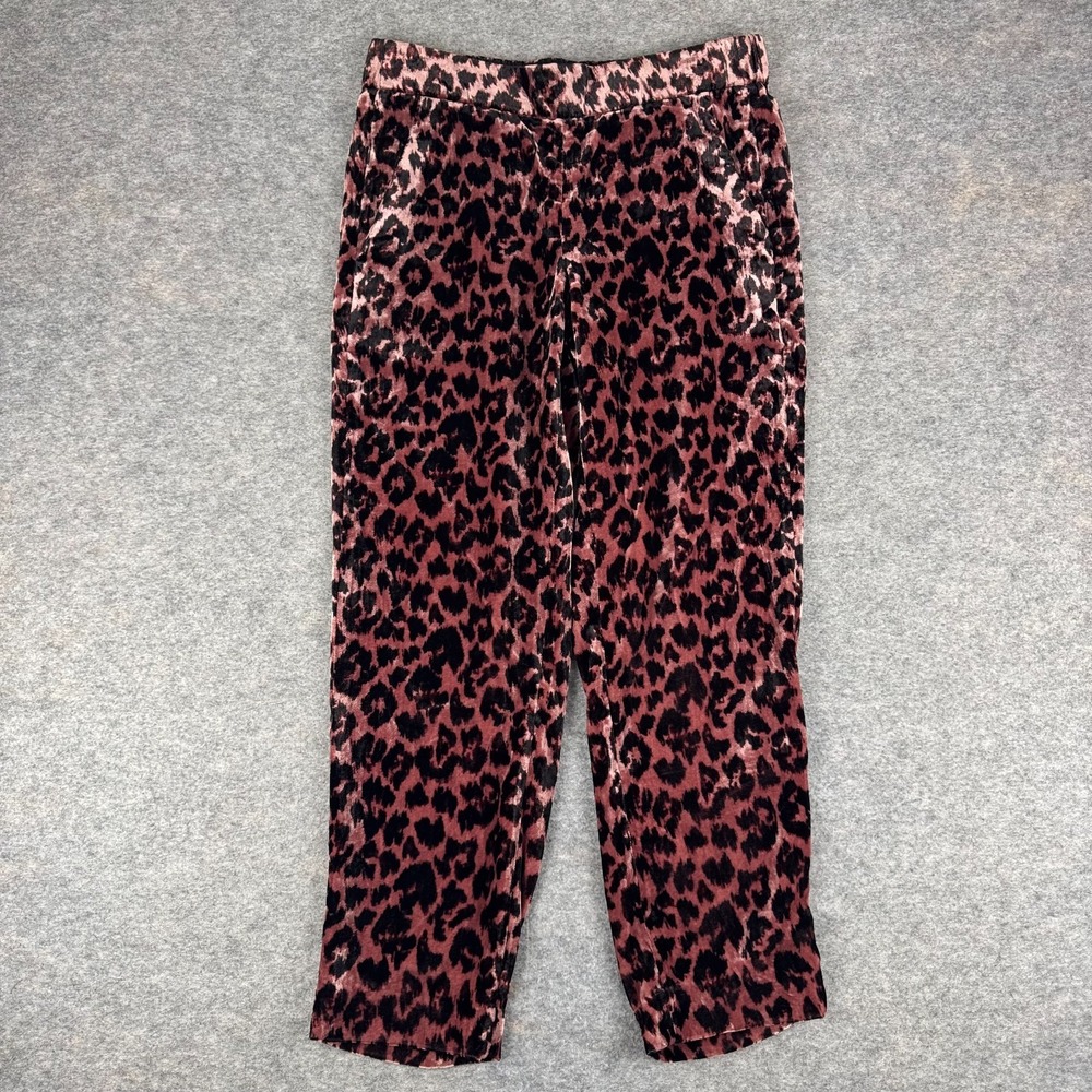 J.Crew Pull On Easy Pants 26" Pockets Rose Leopard Velvet J6006 Womens 4